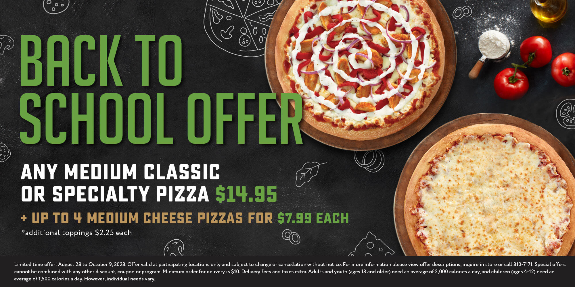 Back To School Offer - Any medium classic or specialty pizza