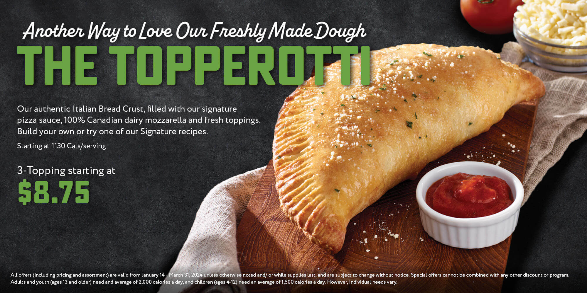 The topperotti - 3 topping starting at $8.75