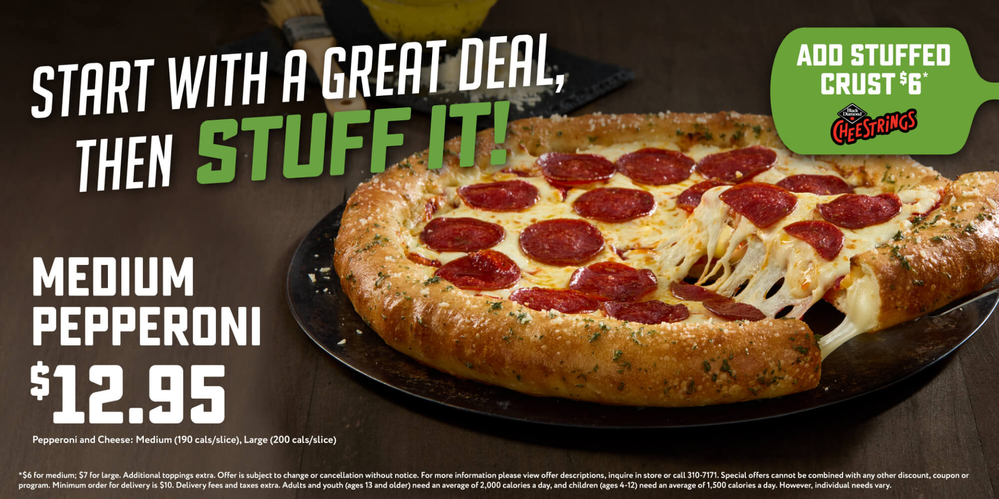 Medium Pepperoni Pizza ($12.95)