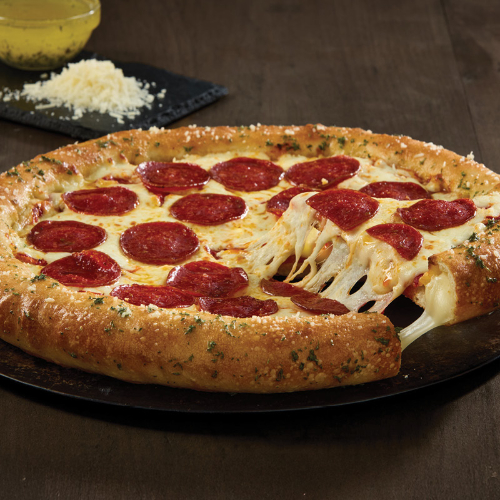Stuffed Crust avaliable as an add on to any regular medium or large crust