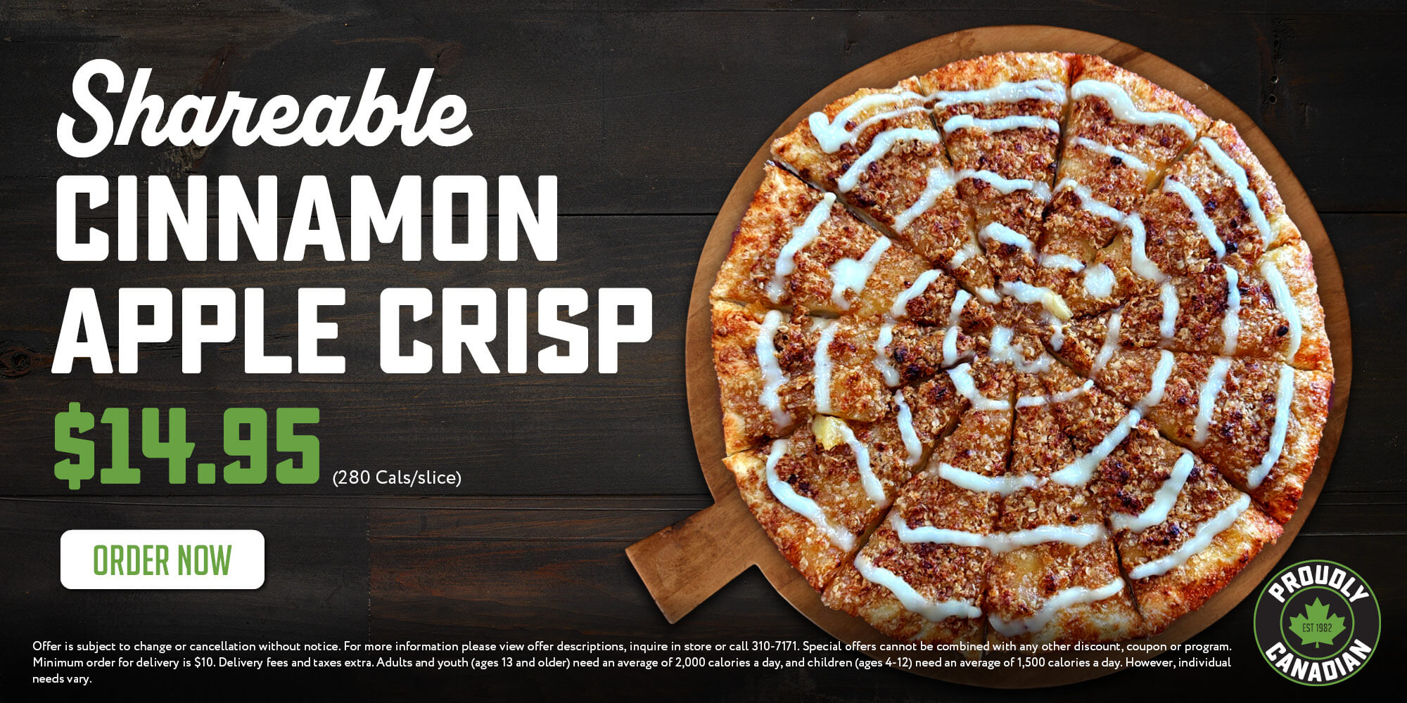 Shareable Cinnamon Apple Crisp $14.95