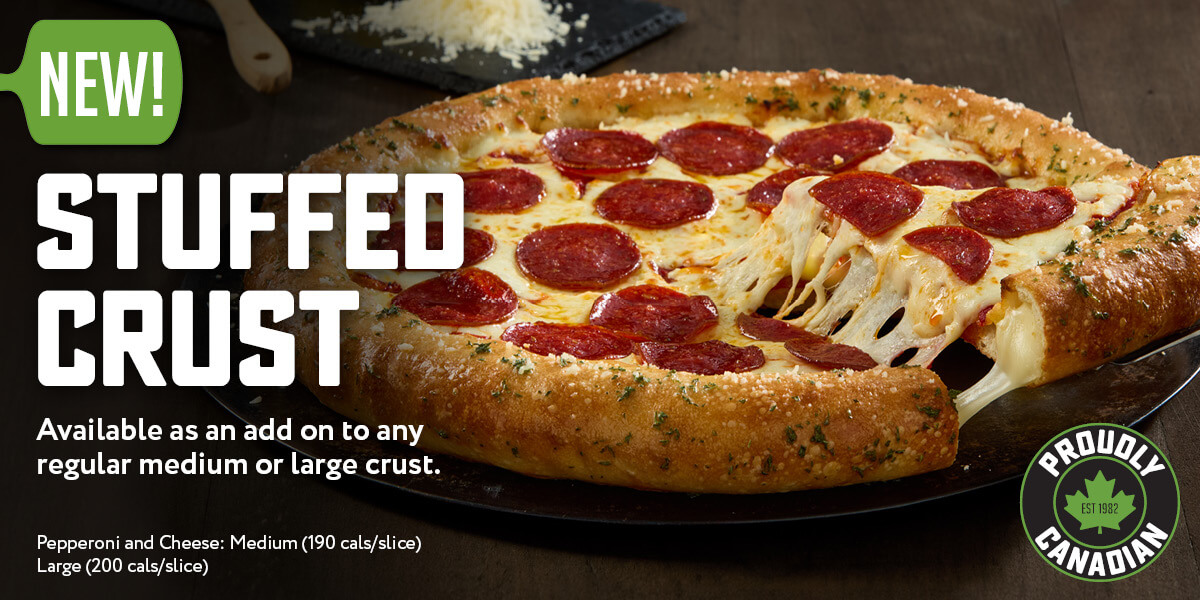 Stuffed Crust avaliable as an add on to any regular medium or large crust