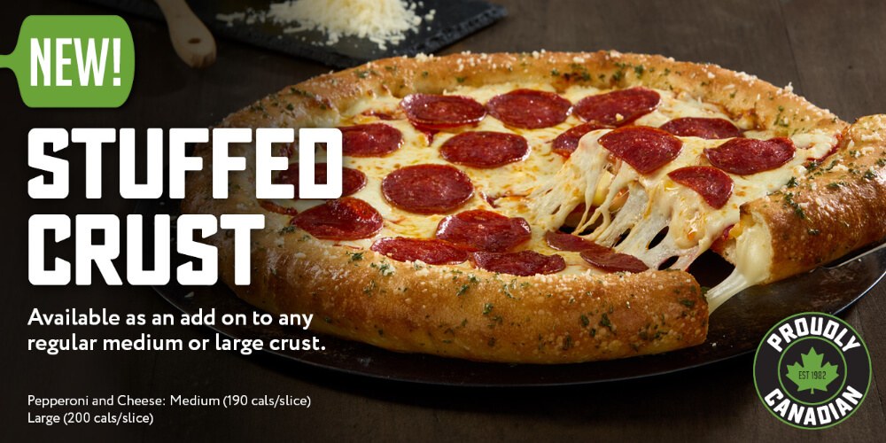 Stuffed Crust avaliable as an add on to any regular medium or large crust