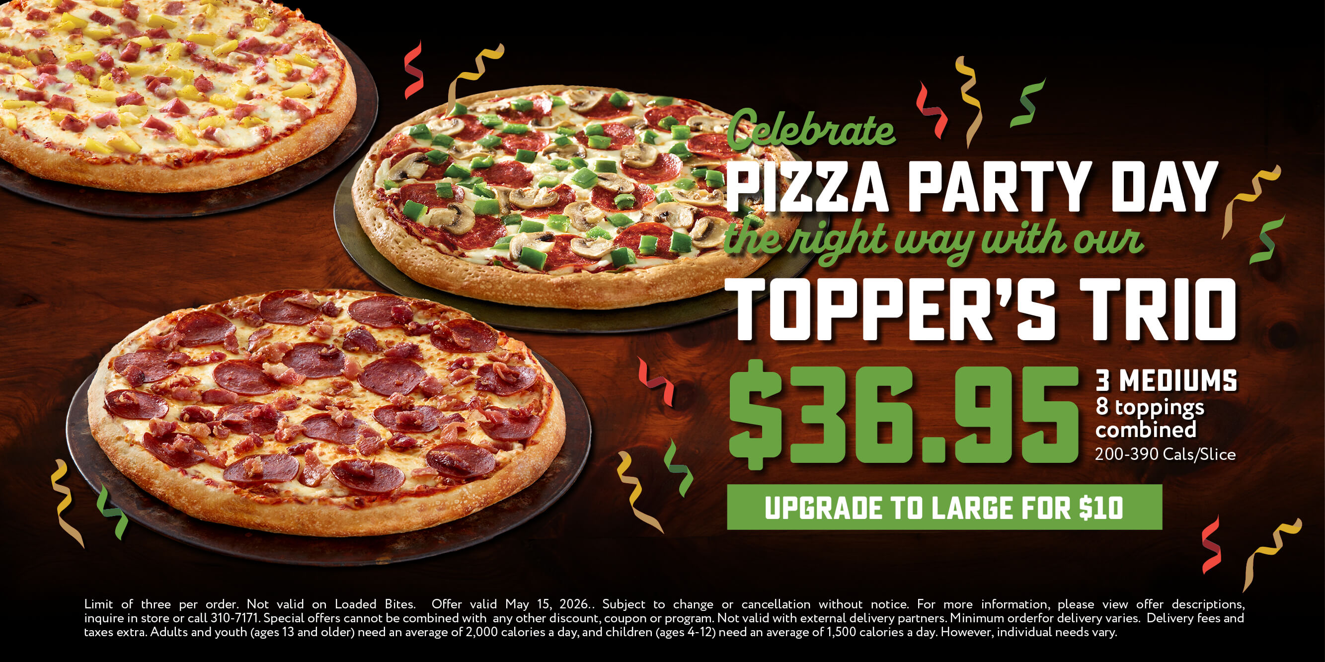PIZZA DAY PARTY DAY BANNER 