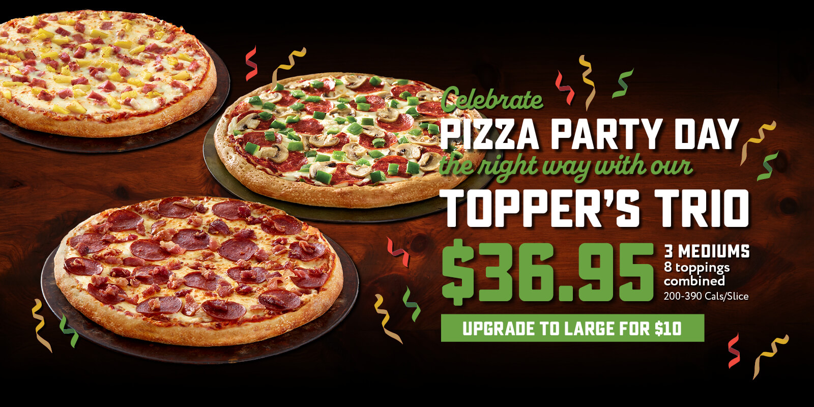 PIZZA DAY PARTY DAY BANNER 